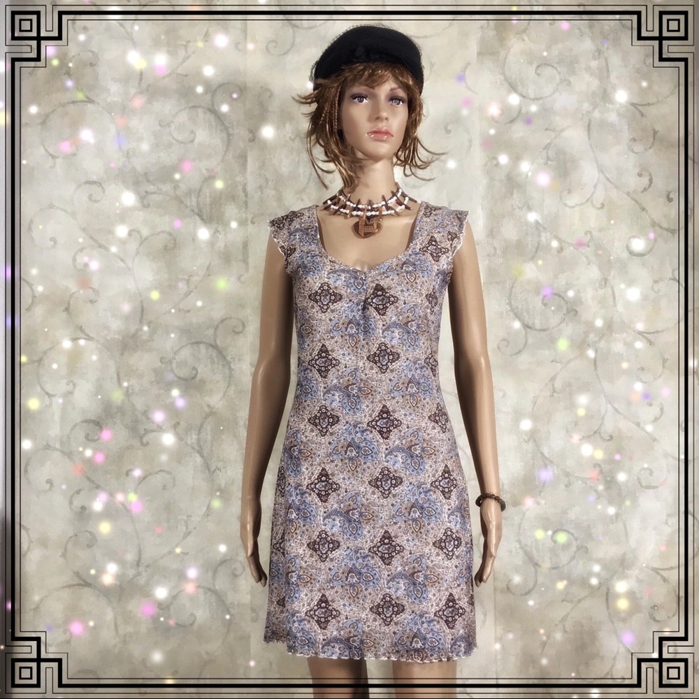 🪧☀️ Flutter Sleeve & Hem Fully Lined Mini Dress S